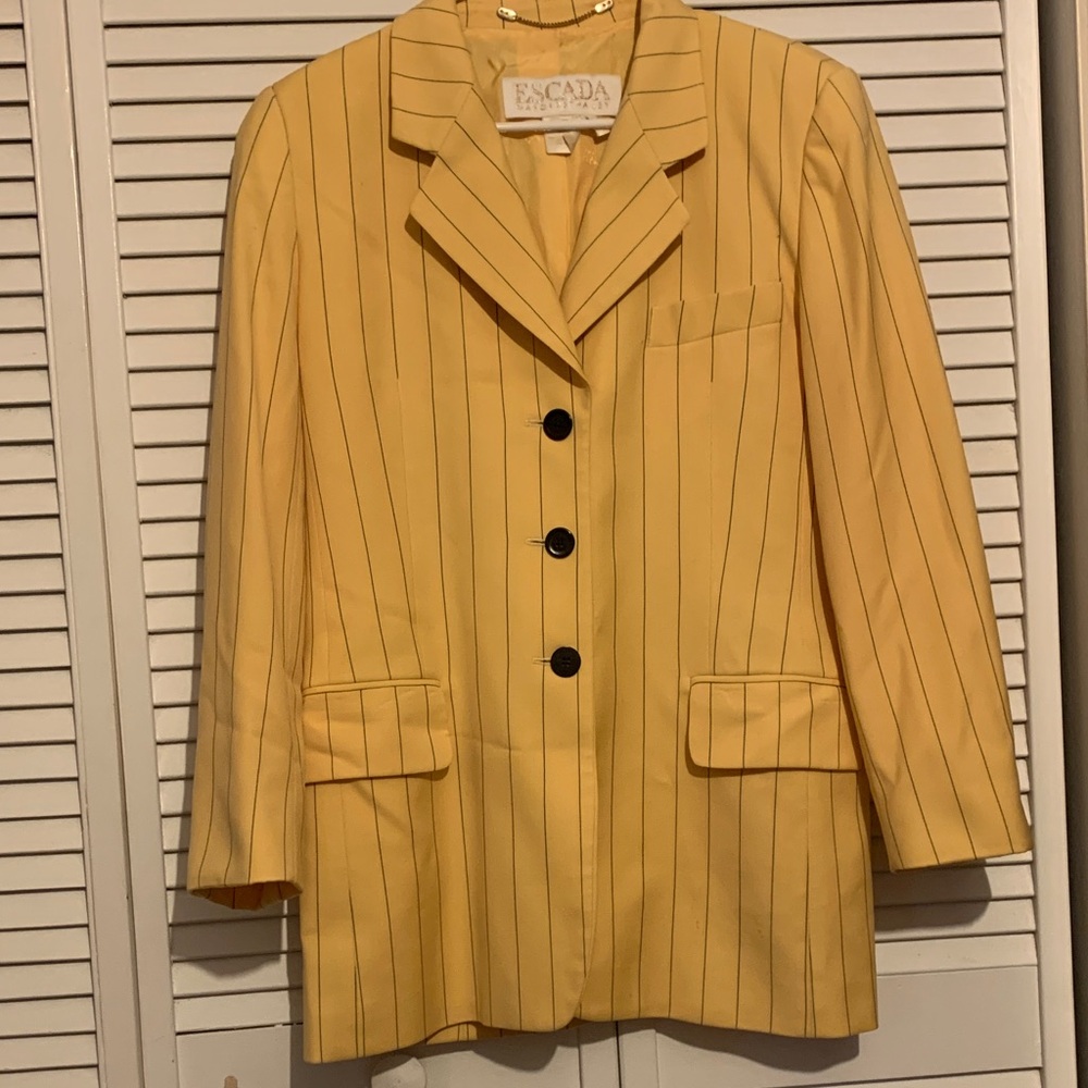 Escada Women's Mustard Pinstripe Blazer